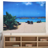 Wall Tapestry Beach Scenery Background Art Decoration for Home Living Room Bedroom200x150cm
