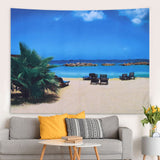 Wall Tapestry Beach Scenery Background Art Decoration for Home Living Room Bedroom150x130cm