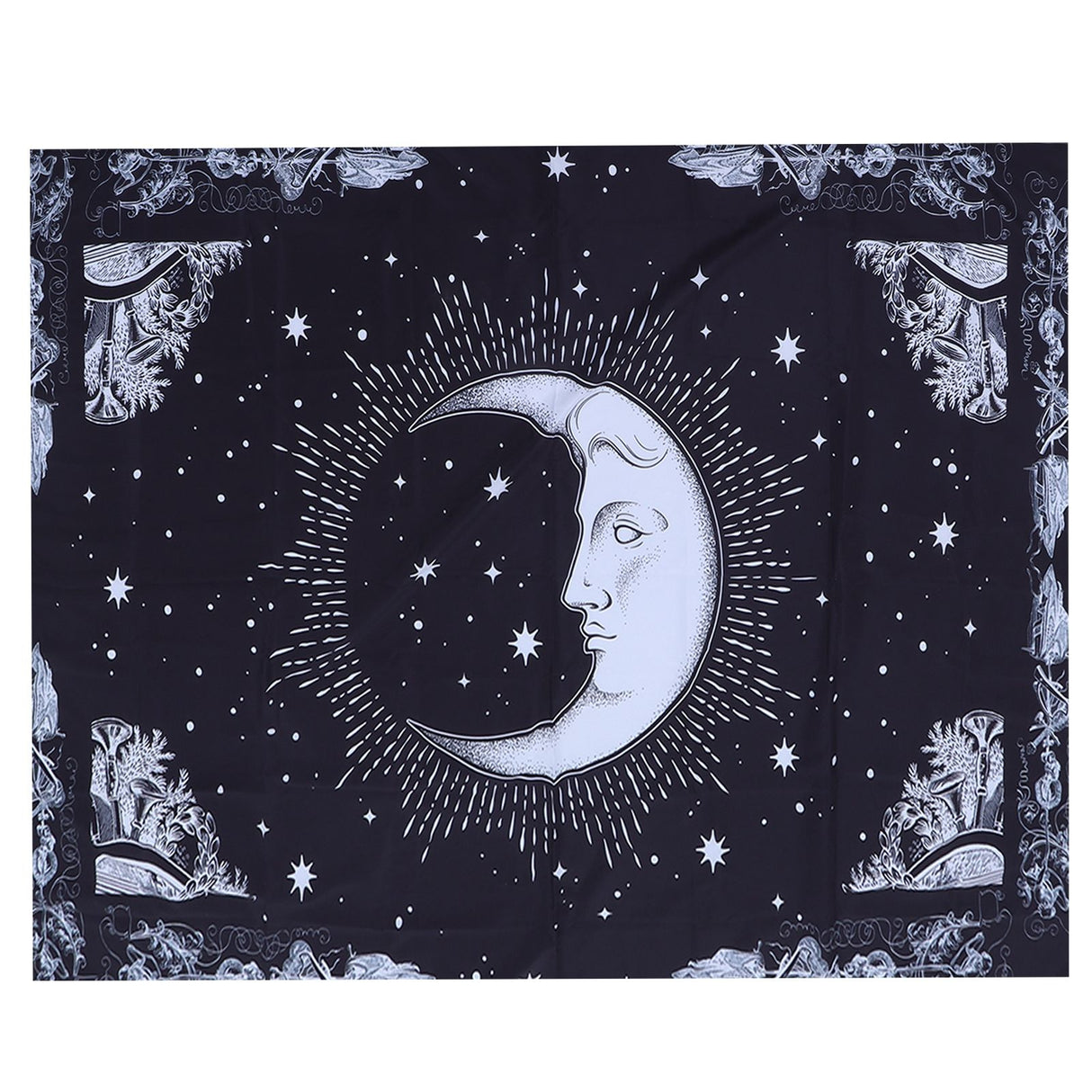 Wall Hanging Tapestry MoonPattern Background Decoration for Living Room Bedroom(150x130cm )