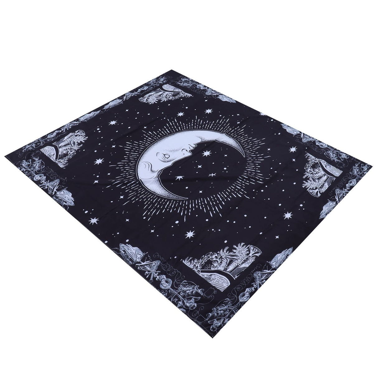 Wall Hanging Tapestry MoonPattern Background Decoration for Living Room Bedroom(150x130cm )