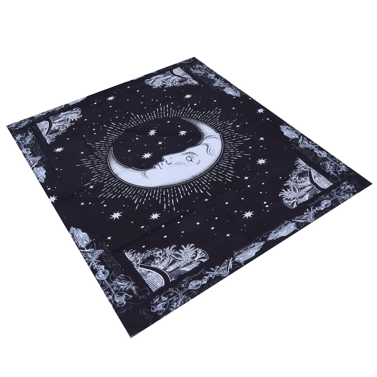 Wall Hanging Tapestry MoonPattern Background Decoration for Living Room Bedroom(150x130cm )