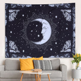 Wall Hanging Tapestry MoonPattern Background Decoration for Living Room Bedroom(150x130cm )