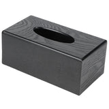 Black Wooden Tissue Box Napkin Case Elegant Style Tissue Holder for Home Hotel Living Room - Side View