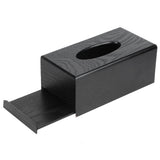 Black Wooden Tissue Box Napkin Case Elegant Style Tissue Holder for Home Hotel Living Room - 45-Degree Angle