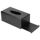 Black Wooden Tissue Box Napkin Case Elegant Style Tissue Holder for Home Hotel Living Room - Low Angle