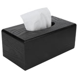 Black Wooden Tissue Box Napkin Case Elegant Style Tissue Holder for Home Hotel Living Room