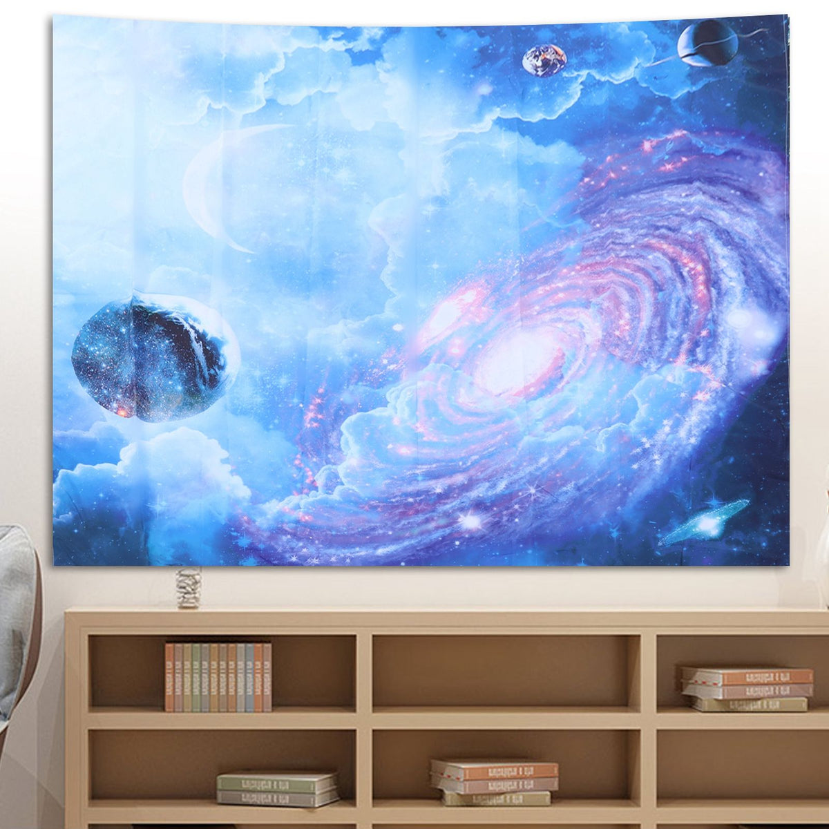 Planet Pattern Tapestry Wall Hanging for Bedroom Living Room Dormitory Background Decor230x180cm