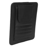 Car Visor Organizer Holder Multifunction Universal Glasses Card Storage Bag Black - Front View