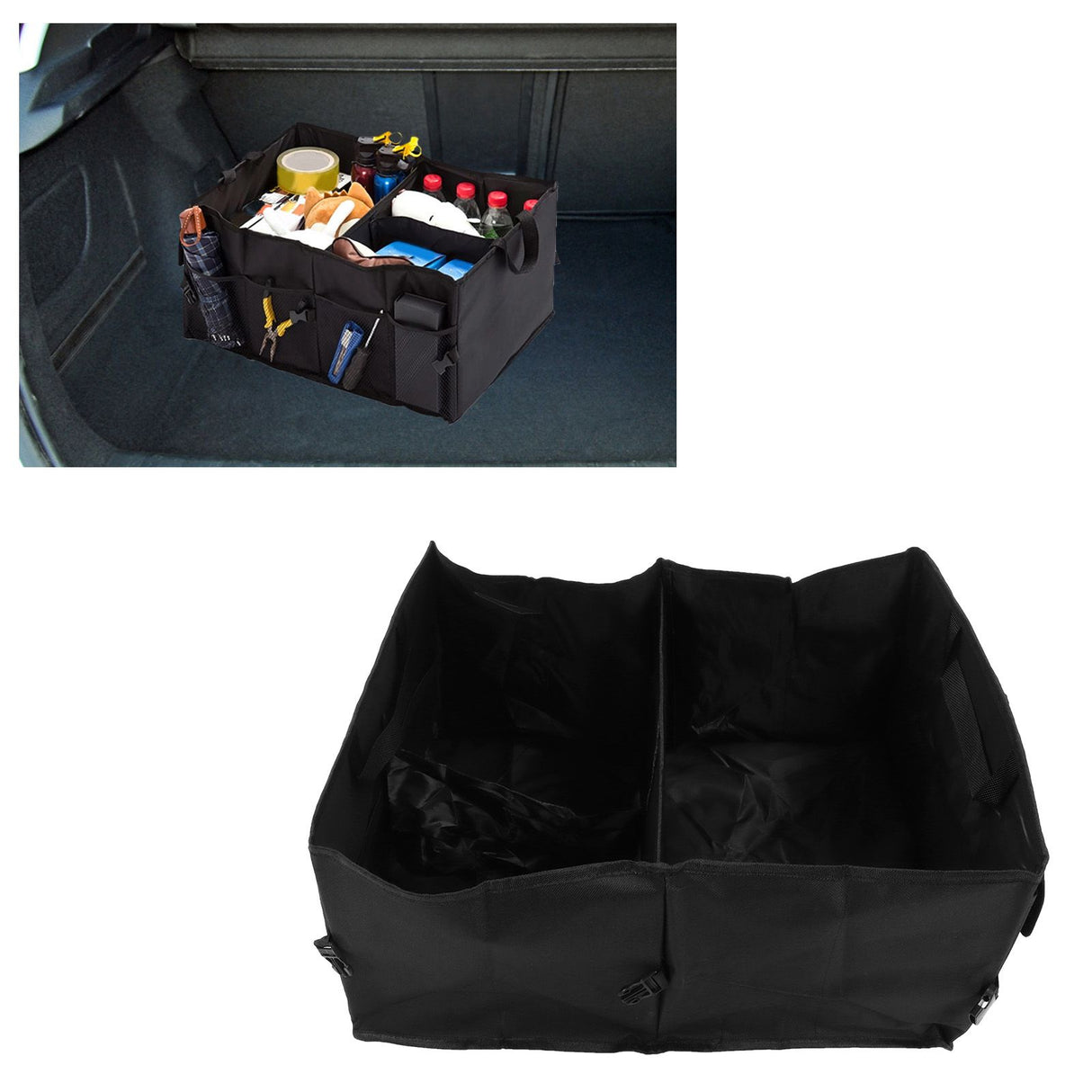 Car Storage Box Car Trunk Organizer Collapsible Multi-Compartment Auto Storage Tool