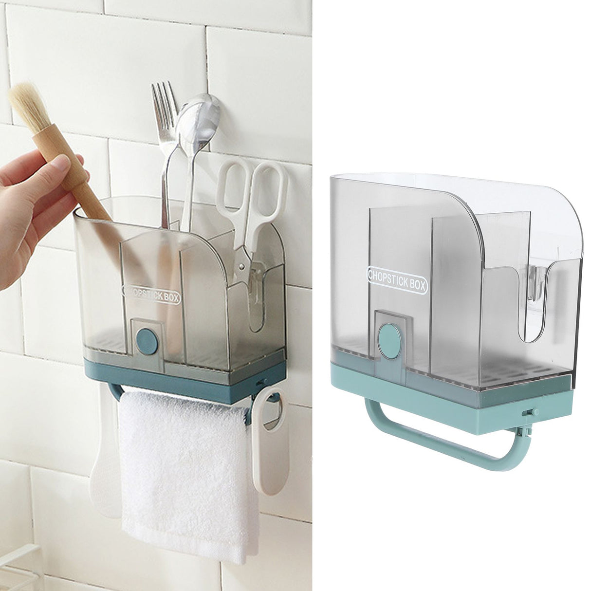 Household Chopstick Rack Multifunctional Chopstick Holder WallMounted Rack Storage Box for Kitchen