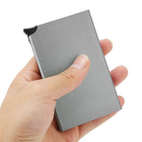 Business Card Holder AntiTheft AntiMagnetic Popup Credit Cards Case Bag Organizer(Gray x55#)