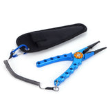 Fishing Lure Pliers Tongs Multifunction Aluminum Alloy Hook Remover Tool EquipmentBlue - Rear View