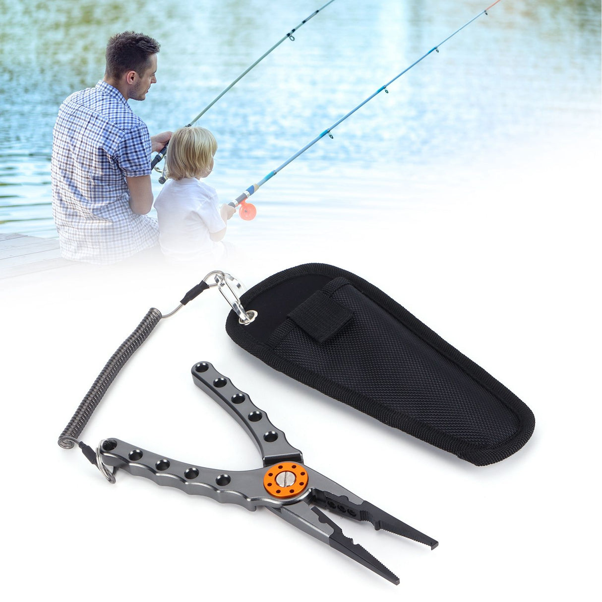 Fishing Lure Pliers Tongs Multifunction Aluminum Alloy Hook Remover Tool EquipmentGray