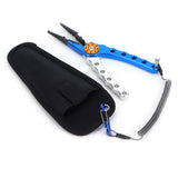 Fishing Lure Pliers Tongs Multifunction Aluminum Alloy Hook Remover Tool Equipment(Blue Silver )