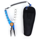 Fishing Lure Pliers Tongs Multifunction Aluminum Alloy Hook Remover Tool Equipment(Blue Silver )