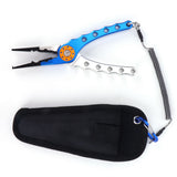 Fishing Lure Pliers Tongs Multifunction Aluminum Alloy Hook Remover Tool Equipment(Blue Silver ) - Rear View