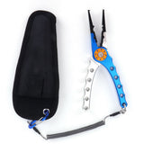 Fishing Lure Pliers Tongs Multifunction Aluminum Alloy Hook Remover Tool Equipment(Blue Silver ) - Close-Up Angle