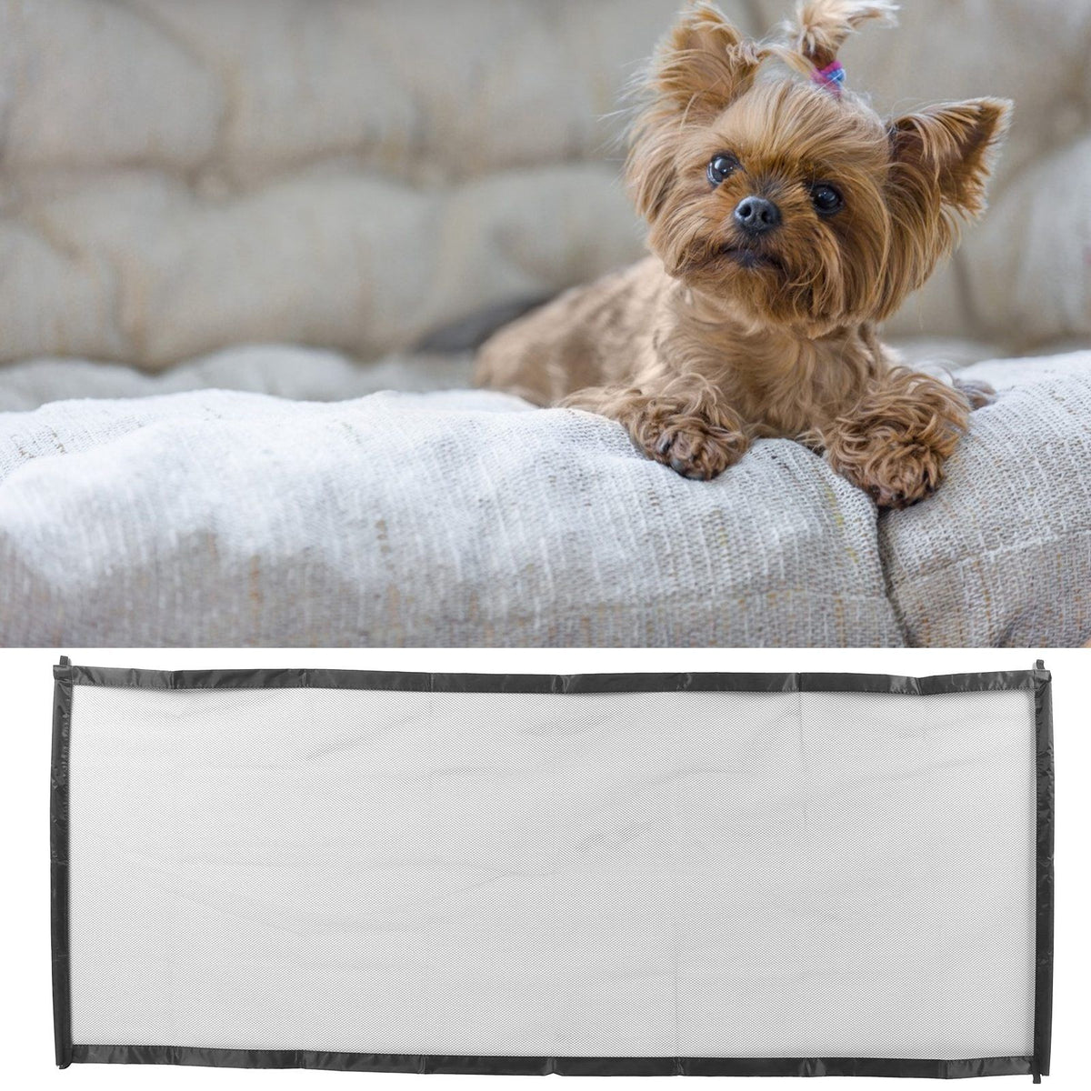 Black Portable Pet Gate Fence Foldable Small Animal Protective Fence for Indoor and Outdoor