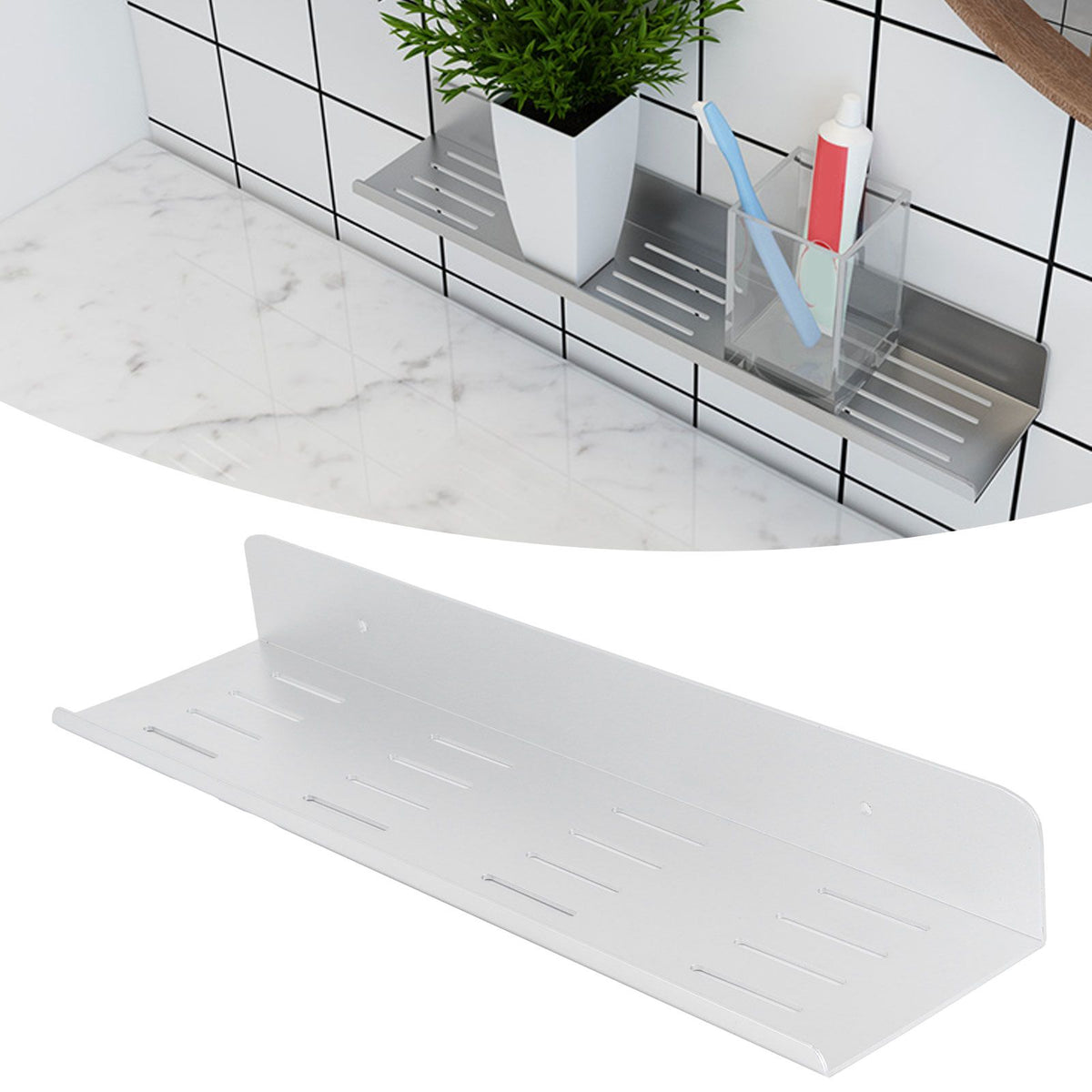 40cm Dressing Table Shelf Space Aluminum Wall-Mounted Bathroom Rack Home Storage Shelf