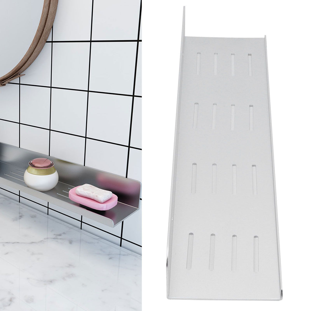 40cm Dressing Table Shelf Space Aluminum Wall-Mounted Bathroom Rack Home Storage Shelf