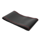 Universal Steering Wheel Cover with Needle Thread Protector for External Diameter of 3738cm(Black Red Thread ) - Side View