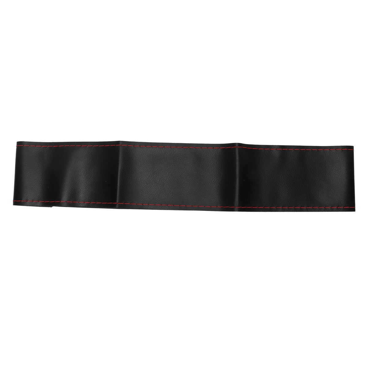Universal Steering Wheel Cover with Needle Thread Protector for External Diameter of 3738cm(Black Red Thread )