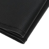 Universal Steering Wheel Cover with Needle Thread Protector for External Diameter of 3738cm(Black Black Thread )