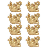 8Pcs Resin Elephant Statue Decor Innovative Home Table Decoration Ornament Birthday Gift Gold