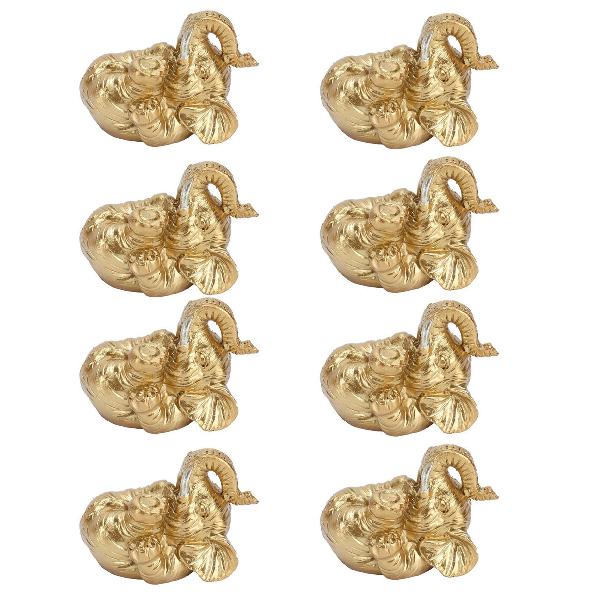 8Pcs Resin Elephant Statue Decor Innovative Home Table Decoration Ornament Birthday Gift Gold