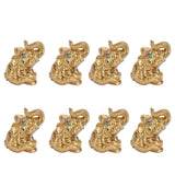 8Pcs Resin Elephant Statue Decor Innovative Home Table Decoration Ornament Birthday Gift Gold