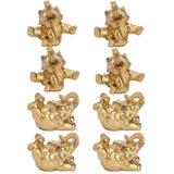 8Pcs Resin Elephant Statue Decor Innovative Home Table Decoration Ornament Birthday Gift Gold - Close-Up Angle