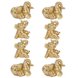 8Pcs Resin Elephant Statue Decor Innovative Home Table Decoration Ornament Birthday Gift Gold