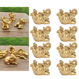 8Pcs Resin Elephant Statue Decor Innovative Home Table Decoration Ornament Birthday Gift Gold - Extra Image