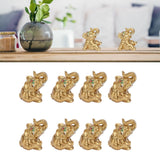 8Pcs Resin Elephant Statue Decor Innovative Home Table Decoration Ornament Birthday Gift Gold - Extra Image