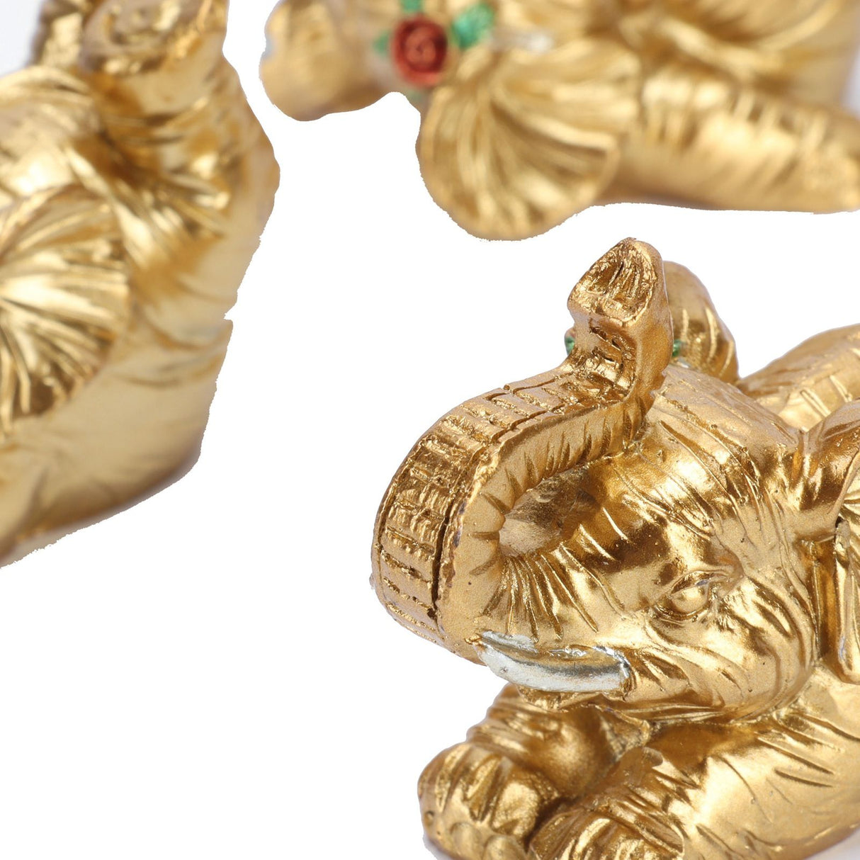 8Pcs Resin Elephant Statue Decor Innovative Home Table Decoration Ornament Birthday Gift Gold
