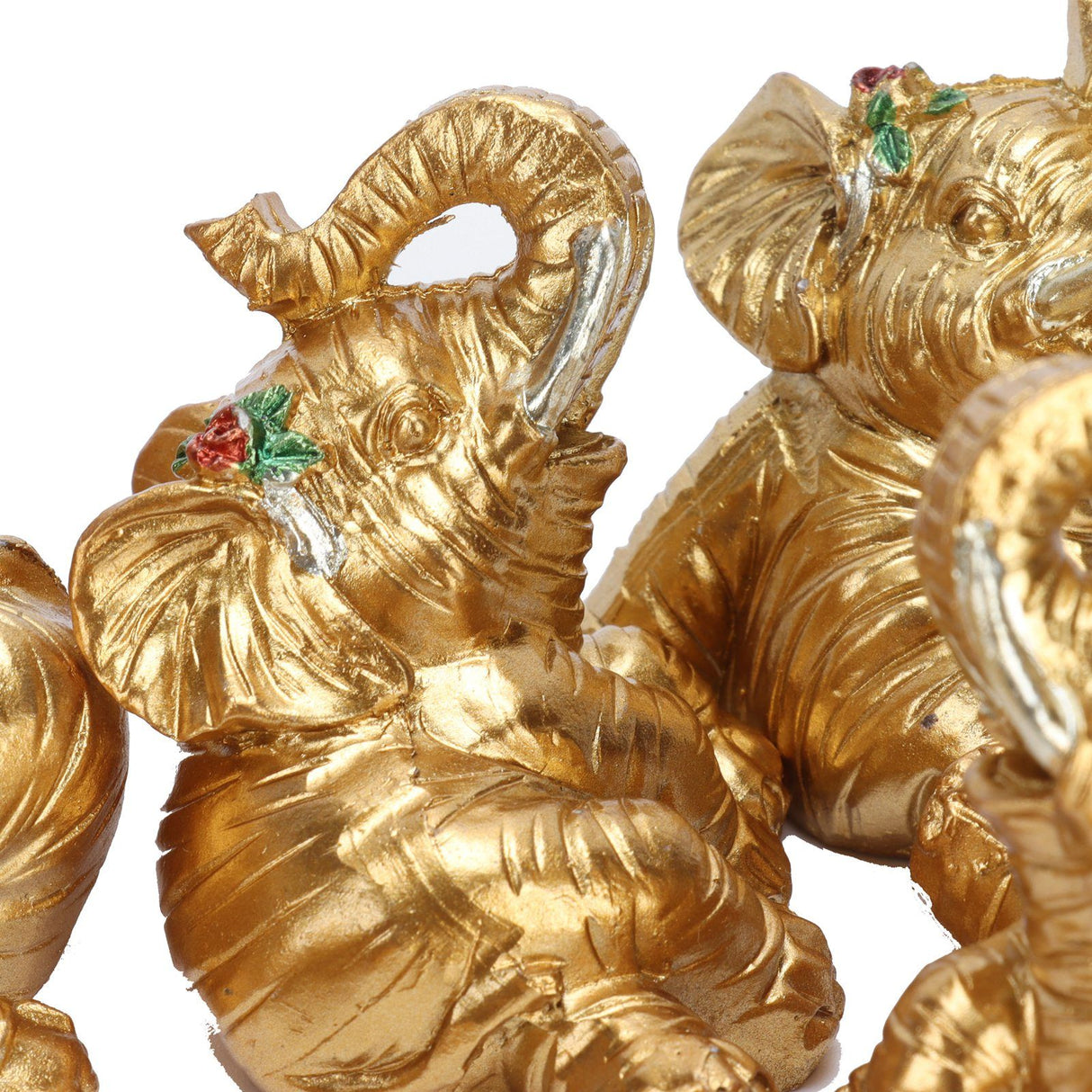 8Pcs Resin Elephant Statue Decor Innovative Home Table Decoration Ornament Birthday Gift Gold