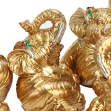 8Pcs Resin Elephant Statue Decor Innovative Home Table Decoration Ornament Birthday Gift Gold