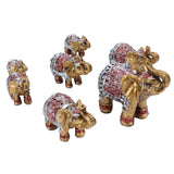 7Pcs Cute Resin Elephant Statue Decor Vivid Ornament Craft Gift for Home Table Decoration
