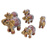7Pcs Cute Resin Elephant Statue Decor Vivid Ornament Craft Gift for Home Table Decoration