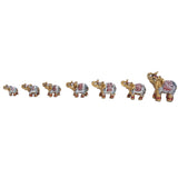 7Pcs Cute Resin Elephant Statue Decor Vivid Ornament Craft Gift for Home Table Decoration - Extra Image