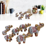 7Pcs Cute Resin Elephant Statue Decor Vivid Ornament Craft Gift for Home Table Decoration - Extra Image