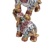 7Pcs Cute Resin Elephant Statue Decor Vivid Ornament Craft Gift for Home Table Decoration