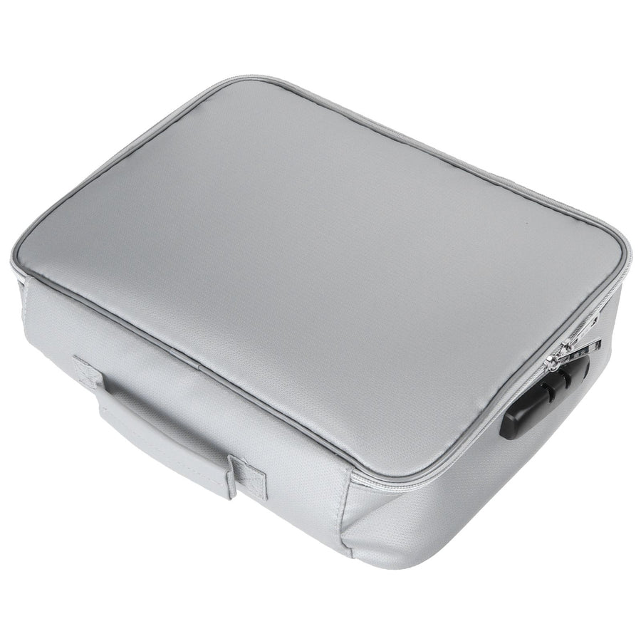 Files Storage Bag Multifunction Fireproof Waterproof Office Document Organizer Silver