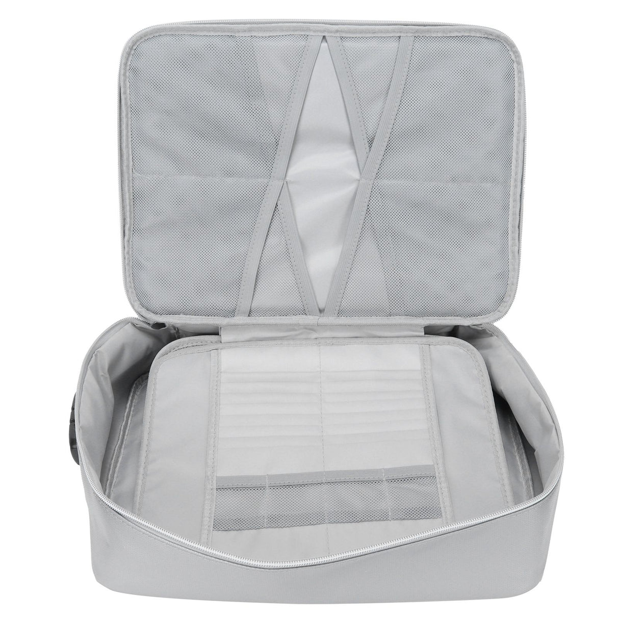 Files Storage Bag Multifunction Fireproof Waterproof Office Document Organizer Silver