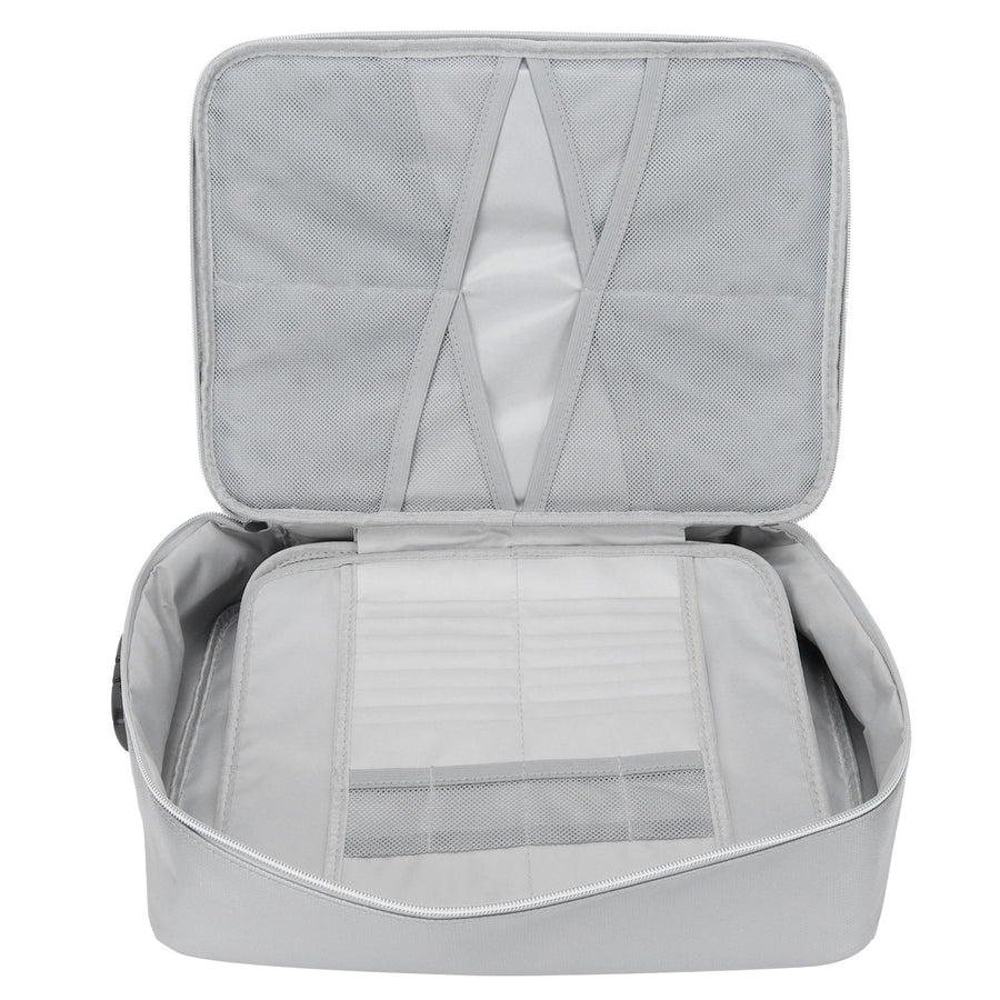 Files Storage Bag Multifunction Fireproof Waterproof Office Document Organizer Silver
