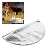 Round Fire Pit Mat Fireproof Outdoor terrace Barbecue Grill Deck Protection Pad SuppliesSilver Gray 60cm