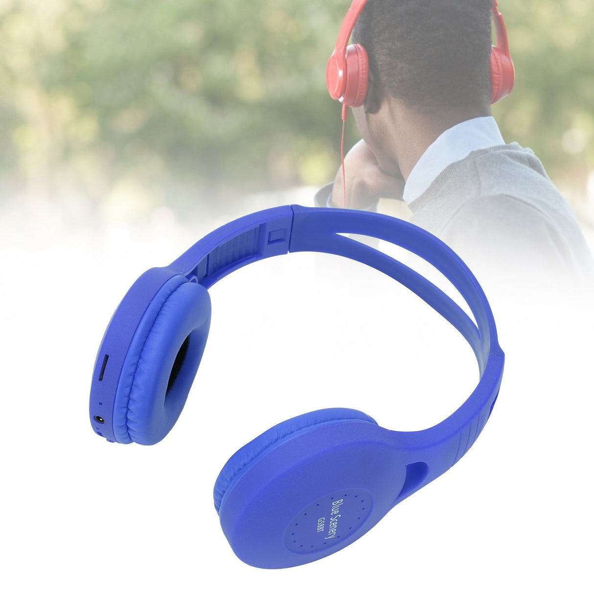 G58 Head Mounted Bluetooth Headset Bluetooth 5.0 Stereo Bluetooth Headset for Sports Use(Blue )