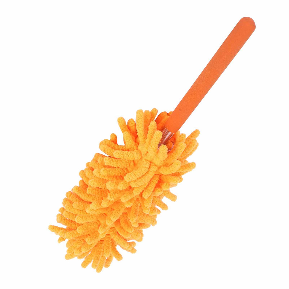 Telescopic Duster Detachable Washable 72cm Chenille Dust Removal Tool for Home Cleaning Orange