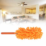 Telescopic Duster Detachable Washable 72cm Chenille Dust Removal Tool for Home Cleaning Orange