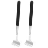 2Pcs Retractable Back Scratcher Portable Stainless Steel Scratching Tool 20‑68cm - Top-Down View